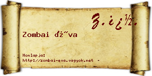 Zombai Éva névjegykártya